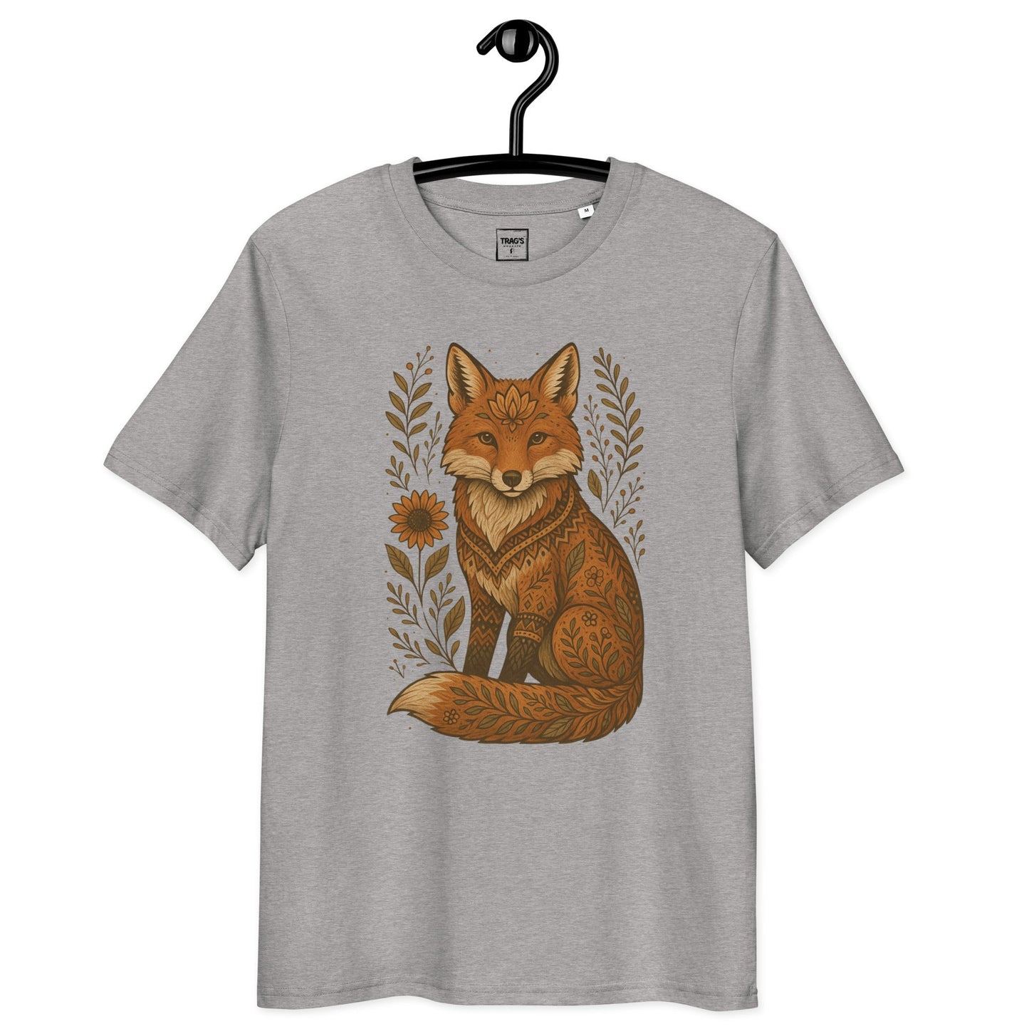 Boho Fuchs T-Shirt „Boho Fox“ – Premium Eco, naturfarbenes Bio-Shirt mit Fuchsillustration