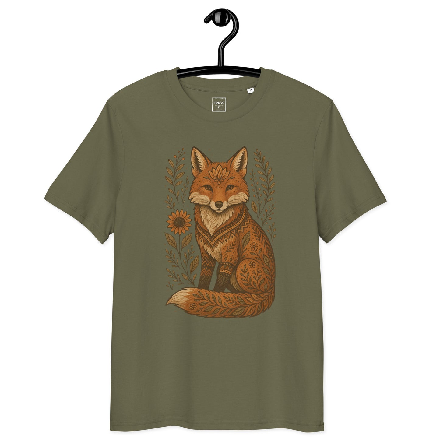 Boho Fuchs T-Shirt „Boho Fox“ – Premium Eco, naturfarbenes Bio-Shirt mit Fuchsillustration