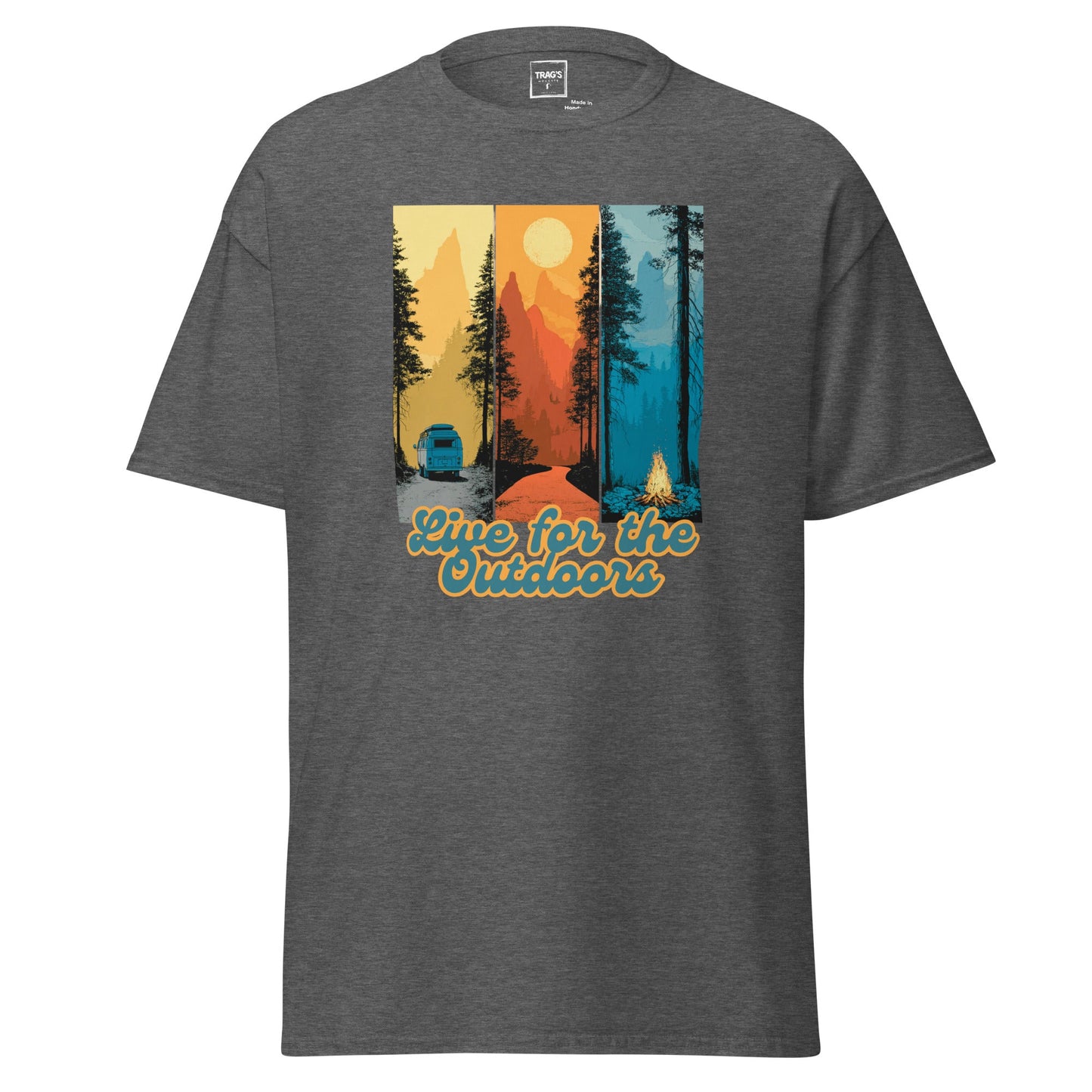 Outdoor T-Shirt „Live for the Outdoors“ – Classic Standard, Van & Berge