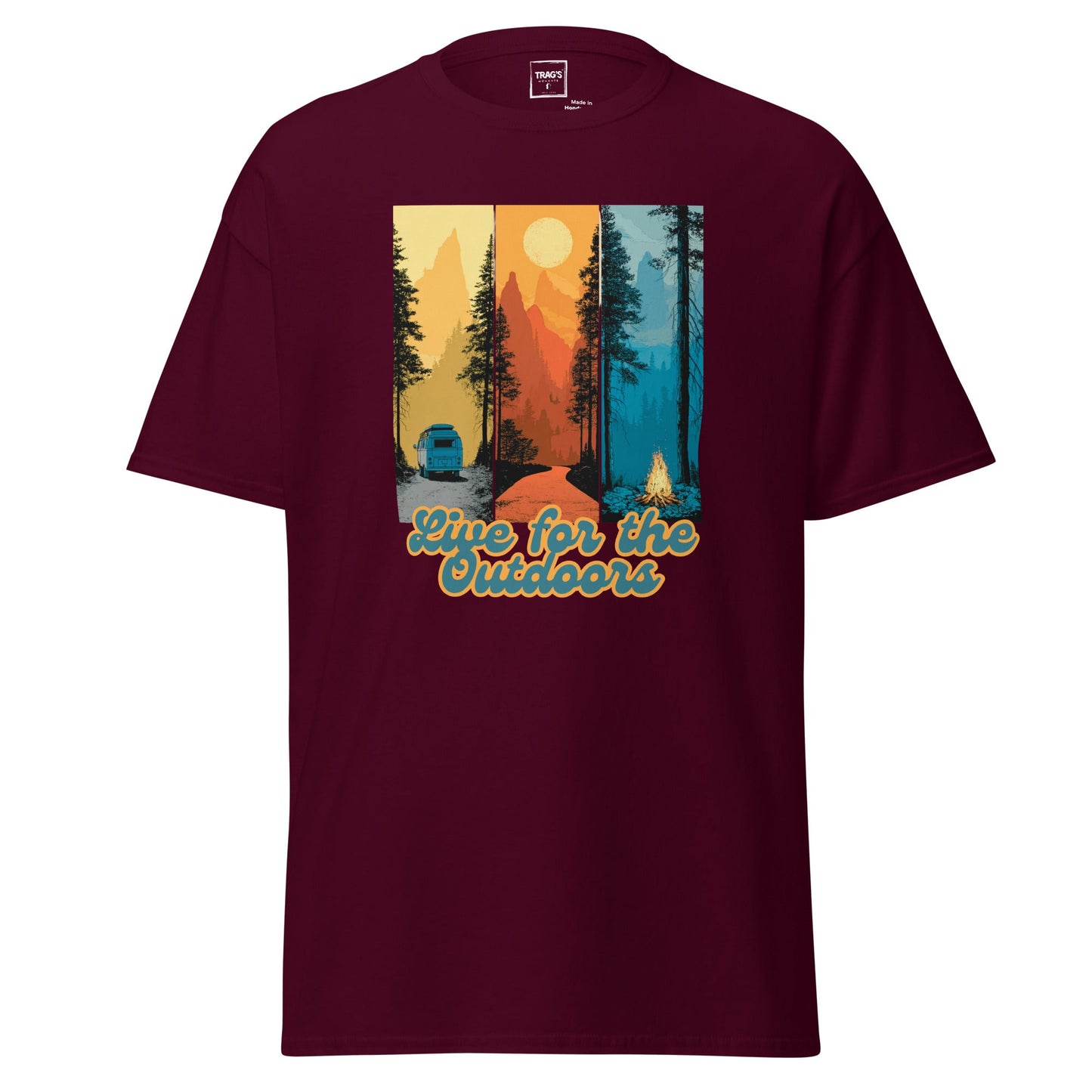 Outdoor T-Shirt „Live for the Outdoors“ – Classic Standard, Van & Berge