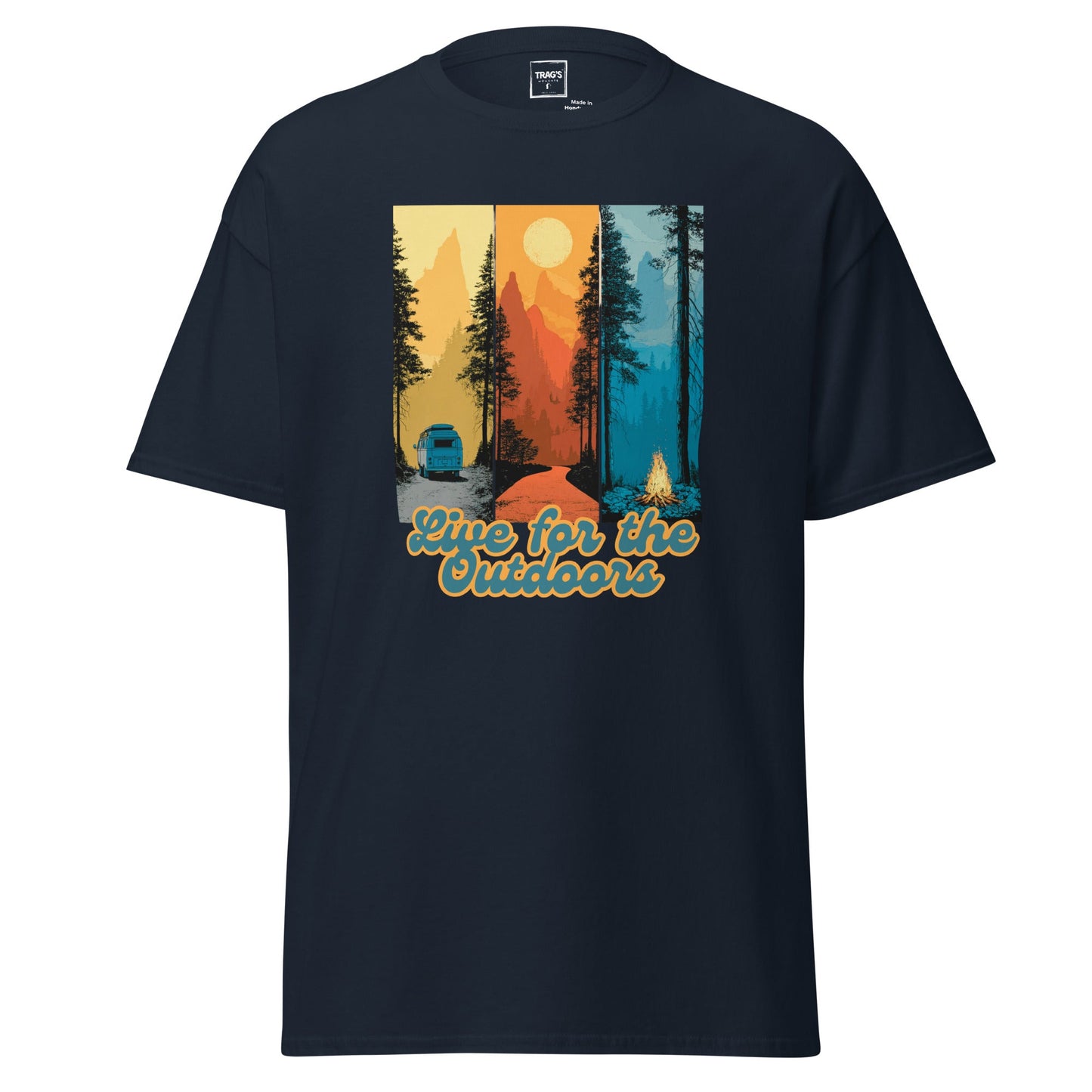 Outdoor T-Shirt „Live for the Outdoors“ – Classic Standard, Van & Berge