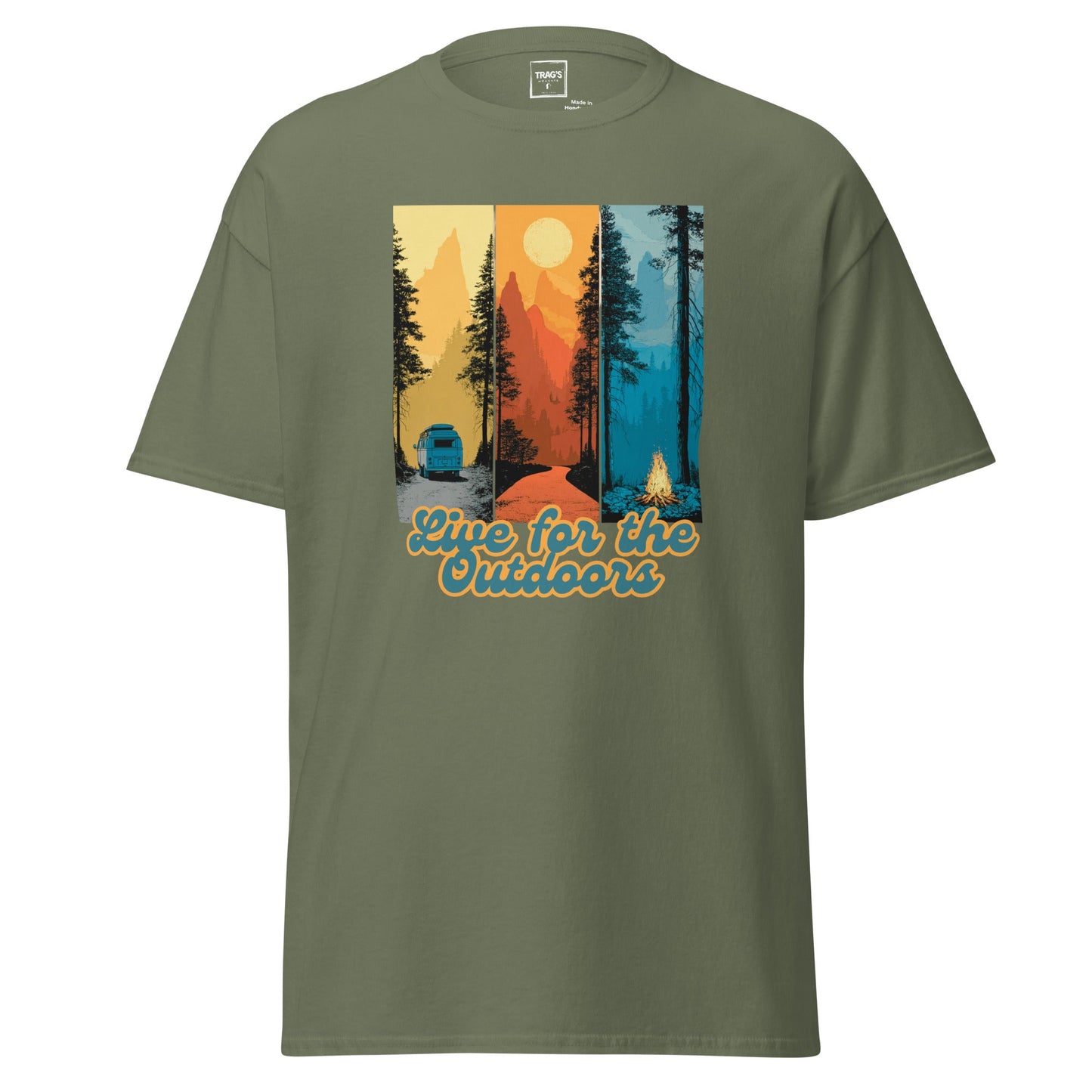 Outdoor T-Shirt „Live for the Outdoors“ – Classic Standard, Van & Berge