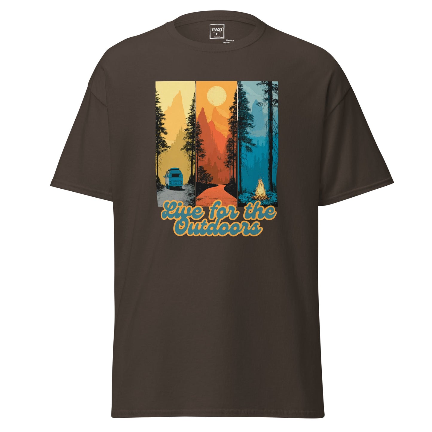Outdoor T-Shirt „Live for the Outdoors“ – Classic Standard, Van & Berge