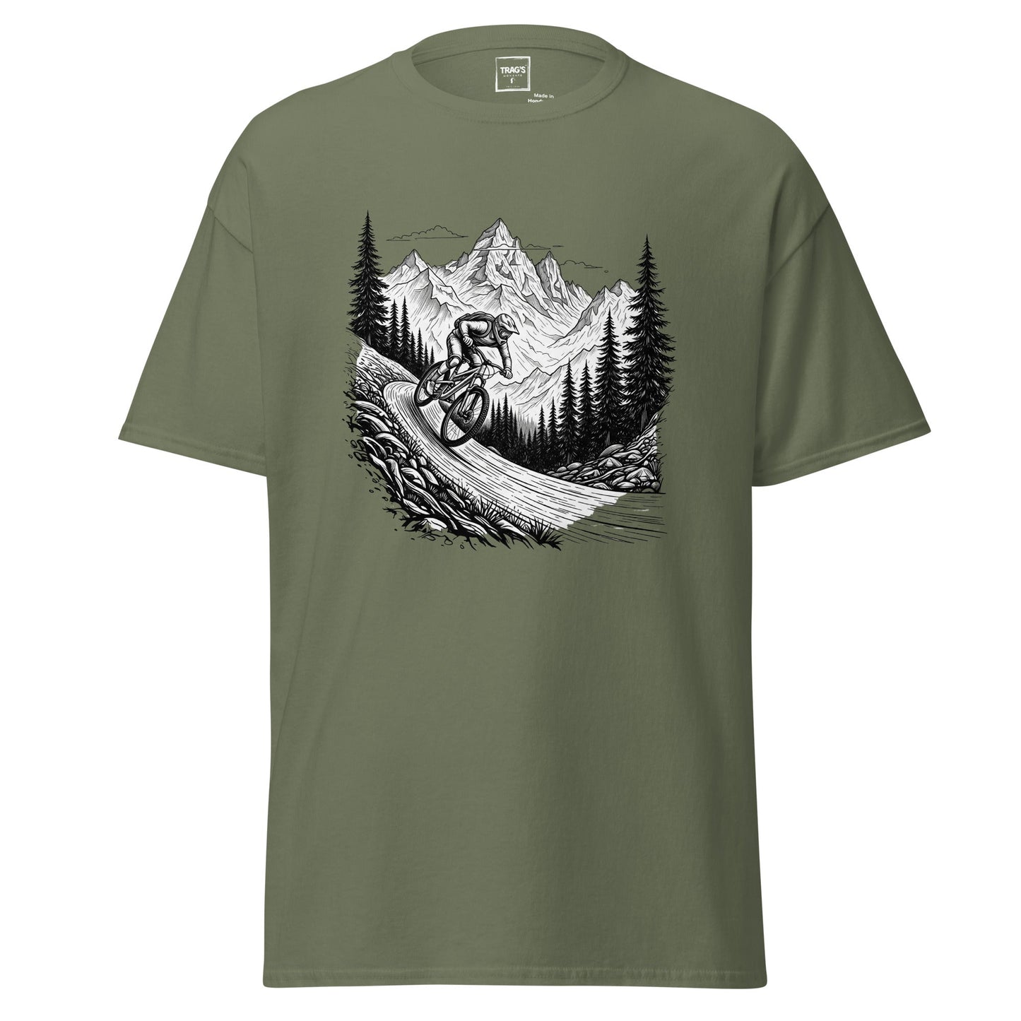 Fahrrad T-Shirt mit Berglandschaft und Action-Design – Classic Standard