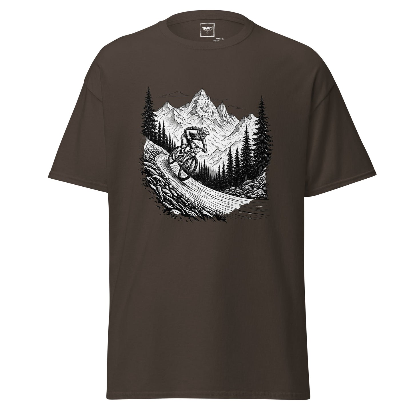 Fahrrad T-Shirt mit Berglandschaft und Action-Design – Classic Standard