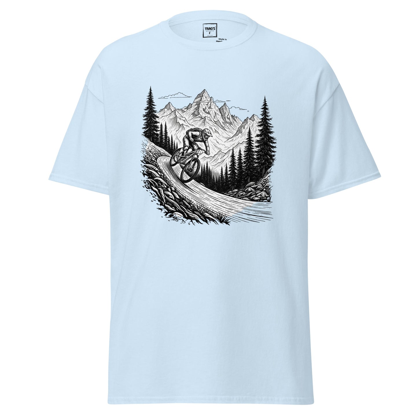 Fahrrad T-Shirt mit Berglandschaft und Action-Design – Classic Standard