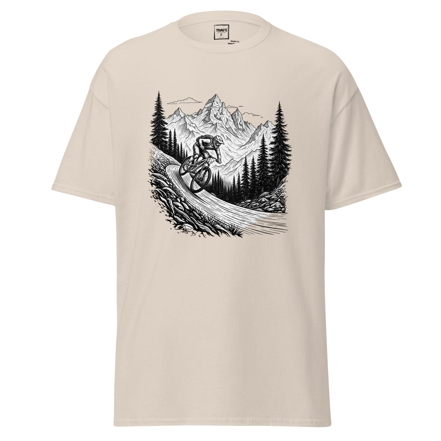 Fahrrad T-Shirt mit Berglandschaft und Action-Design – Classic Standard