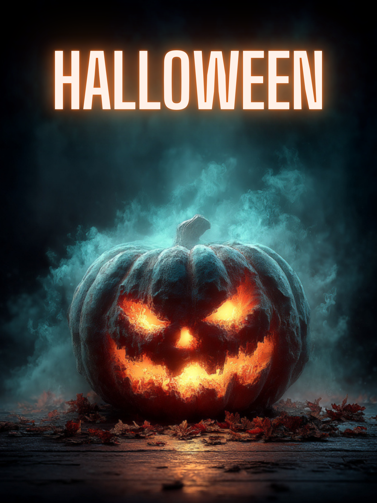 Bild aus der HALLOWEEN-Kollektion – Schwarzes T-Shirt mit Halloween-Motiven, Herbststimmung