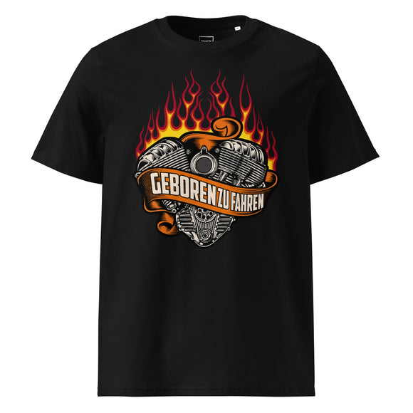 Biker T-Shirt „Geboren zu fahren“ – Premium Eco
