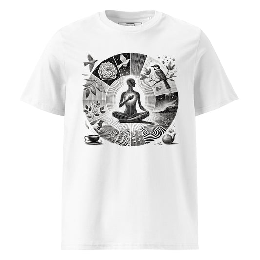 Yoga & Meditation T-Shirt „Mindful Balance“ – Premium Eco, Mandala-inspiriert
