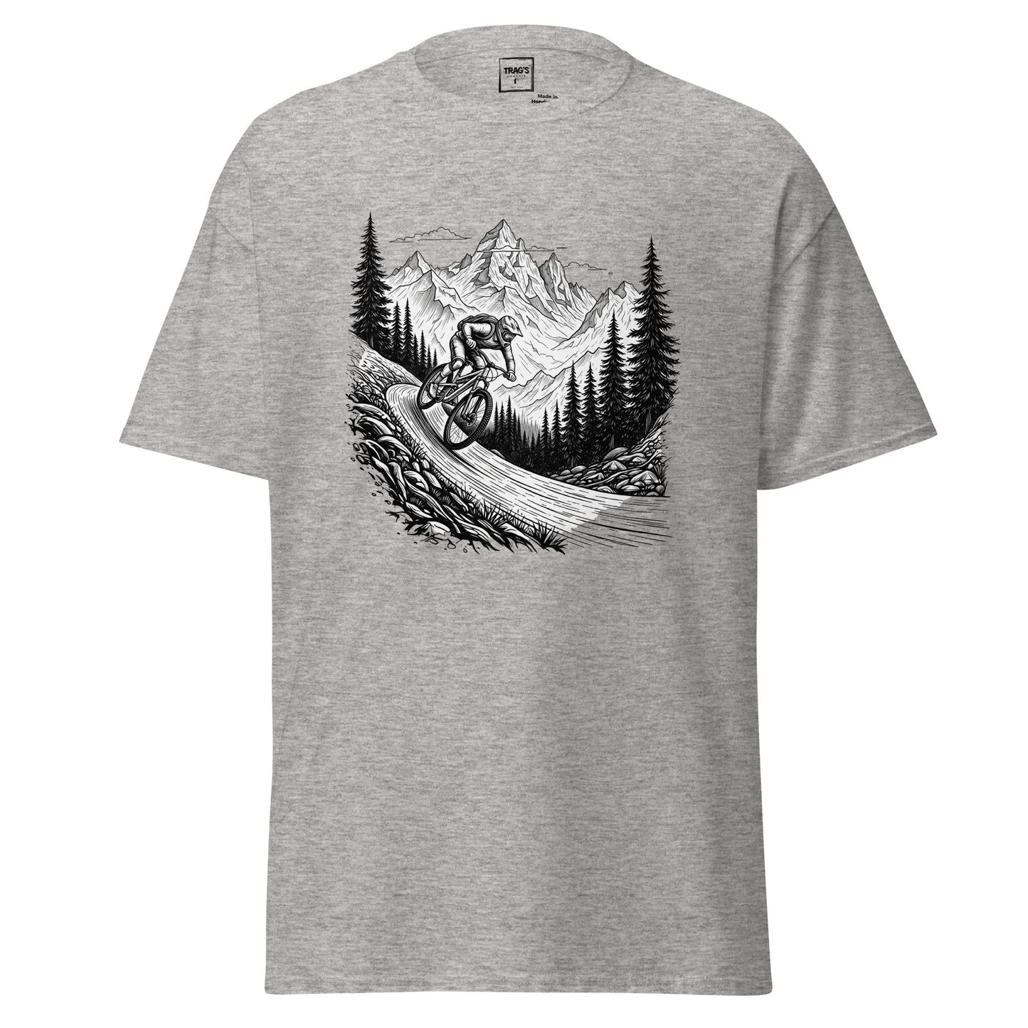 Fahrrad T-Shirt mit Berglandschaft und Action-Design – Classic Standard