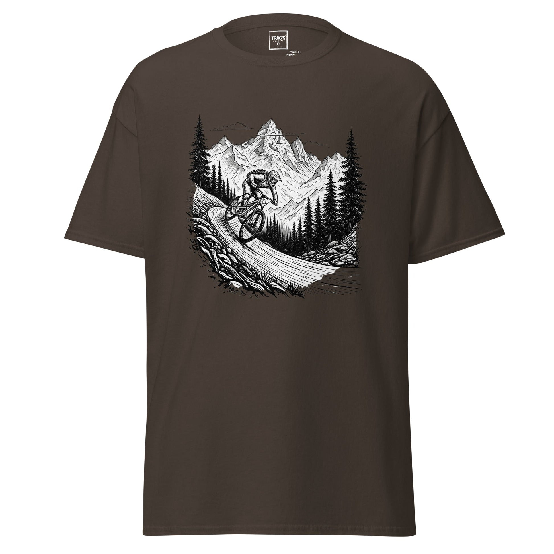 Fahrrad T-Shirt mit Berglandschaft und Action-Design – Classic Standard