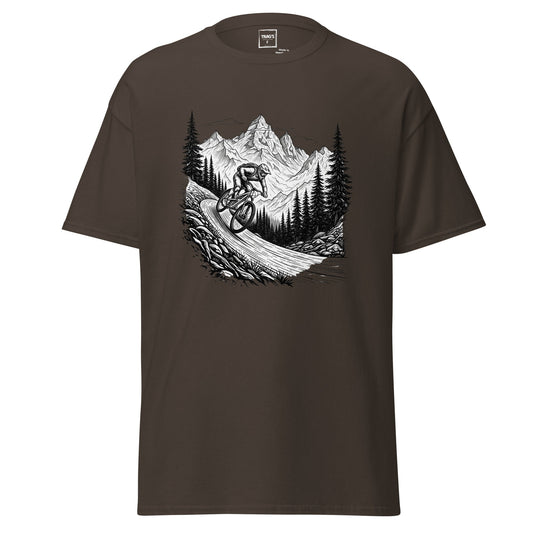 Fahrrad T-Shirt mit Berglandschaft und Action-Design – Classic Standard