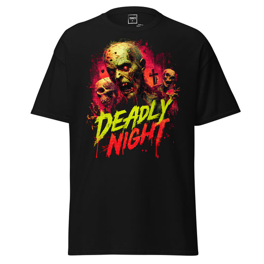 Halloween T-Shirt „Deadly Night“ – Classic Standard mit Zombie-Motiv
